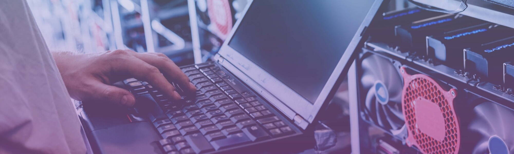 Person typing on a laptop